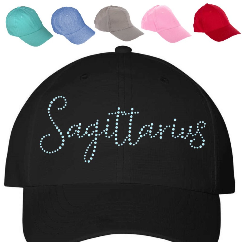 Rhinestone Sagittarius Zodiac Cap